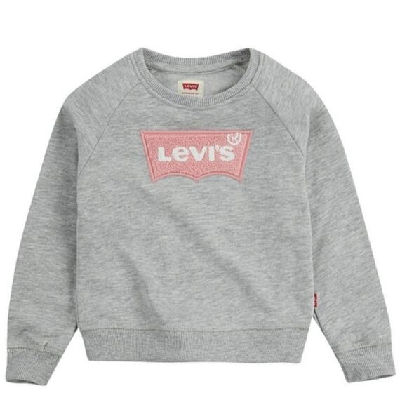 Lot of 2 NWT Levi's chenille patch logo front crewneck sweatshirts girl's size 6 - Picture 9 of 10